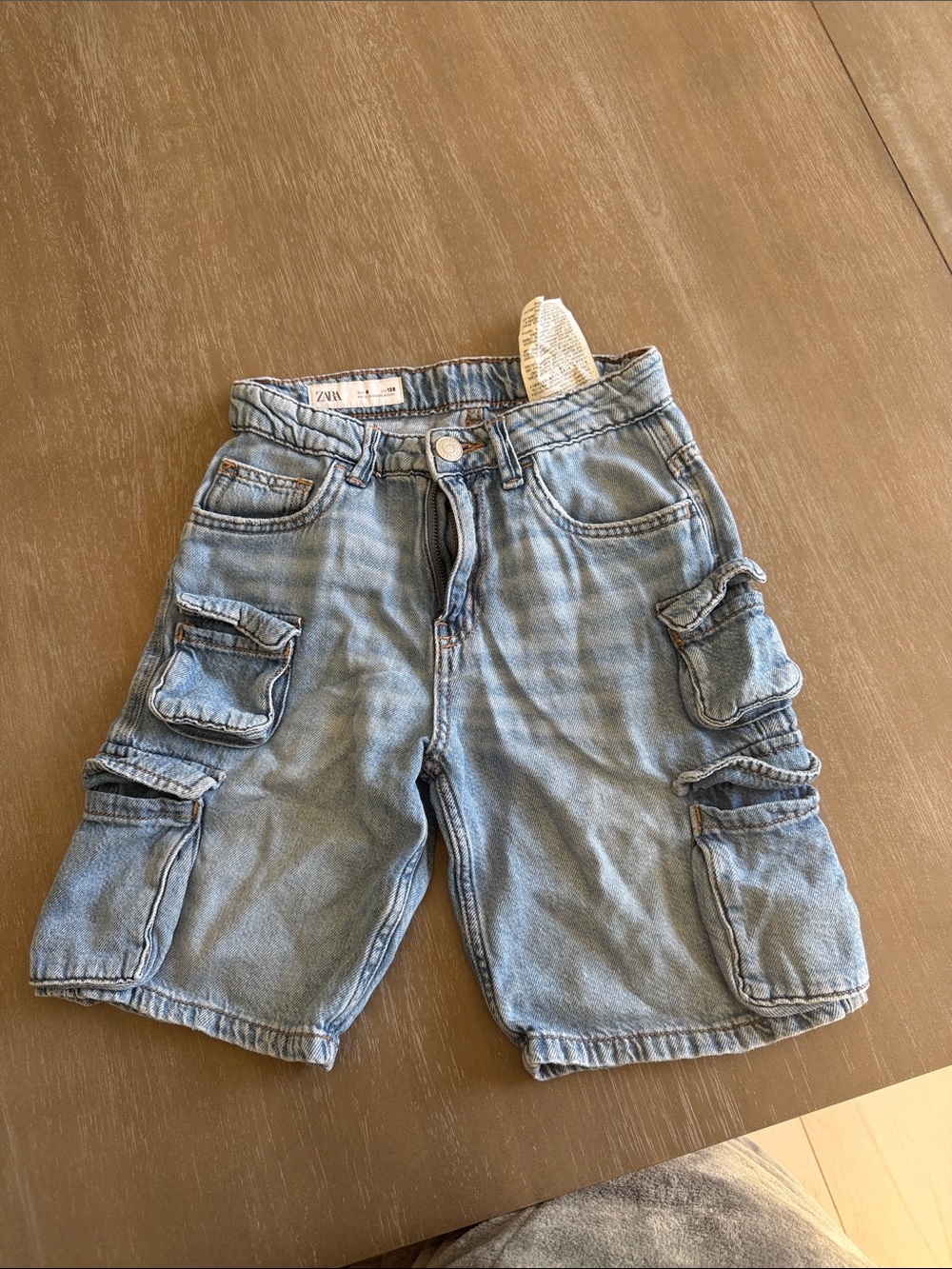 Zara Light Blue Cargo Denim Shorts for boys